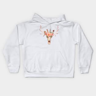 hunting deer skull Kids Hoodie